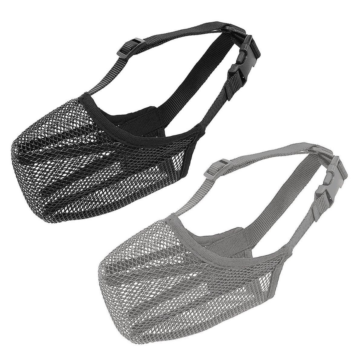 Premium Adjustable Mesh Dog Muzzles 2pcs - Black M