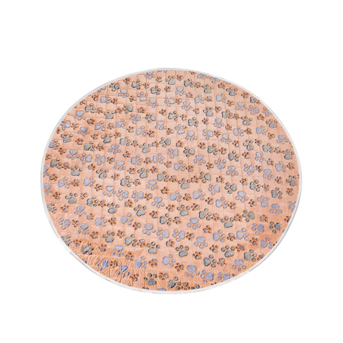 Round Waterproof Dog Pad - Non-Slip, Machine Washable, Khaki & White - 55cm - SuperSaverAU - view 11