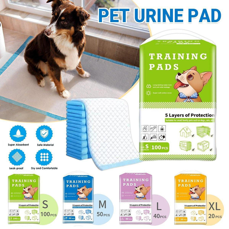 Large Puppy Dog Training Pads - Absorbent Thickened Pee Pads Mat Indoor - M (60*45cm) - 50PCS - SuperSaverAU - view 1