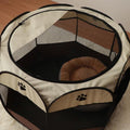 Premium Foldable Octagonal Pet Pen - Coffee L