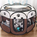 Premium Foldable Octagonal Pet Pen - Coffee L