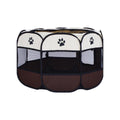 Premium Foldable Octagonal Pet Pen - Coffee L
