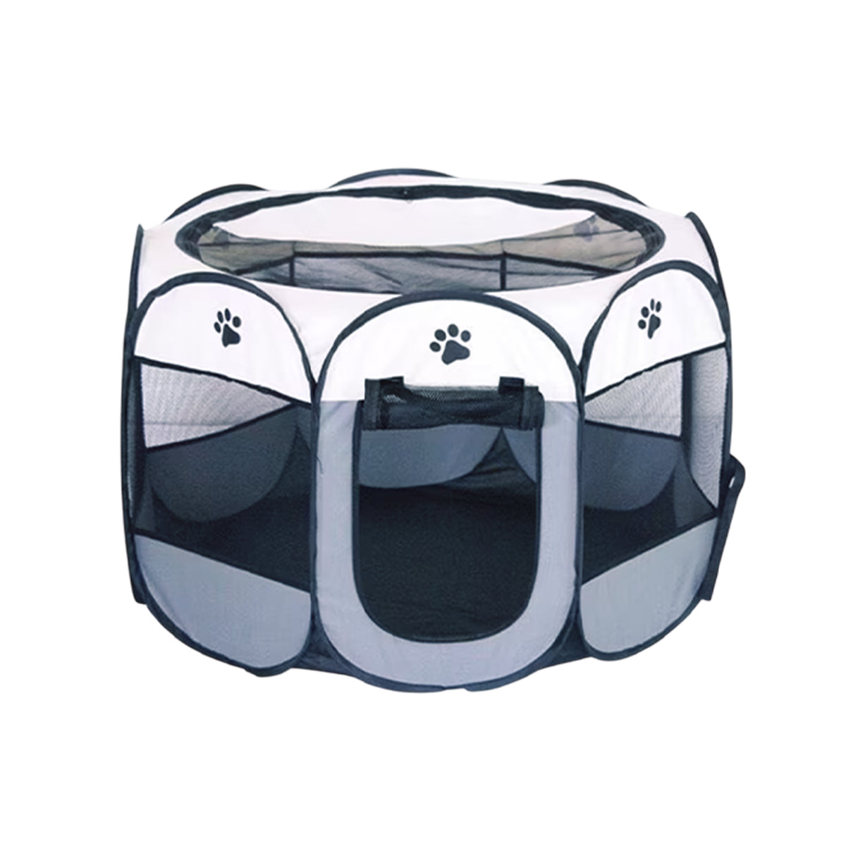 Pet Fence Indoor Cat Dog Tent Octagonal Fence Portable Foldable Cage Kennel - S-Pink