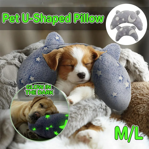 Premium U-Shaped Pet Neck Support Pillow - Grey L