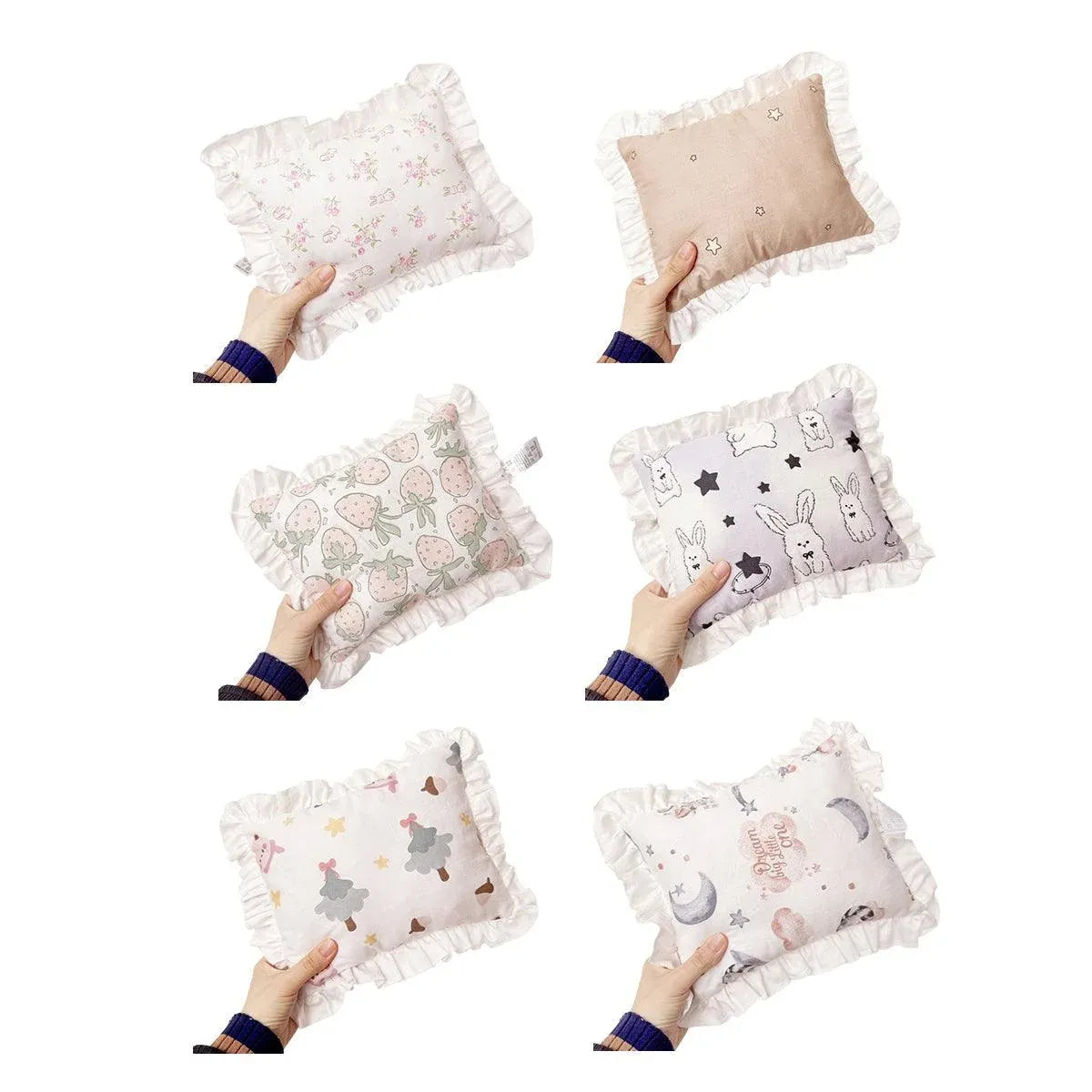 Premium Lace Cat Pillow Soft Pet Cushion - White Strawberry