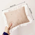 Premium Lace Cat Pillow Soft Pet Cushion - White Strawberry