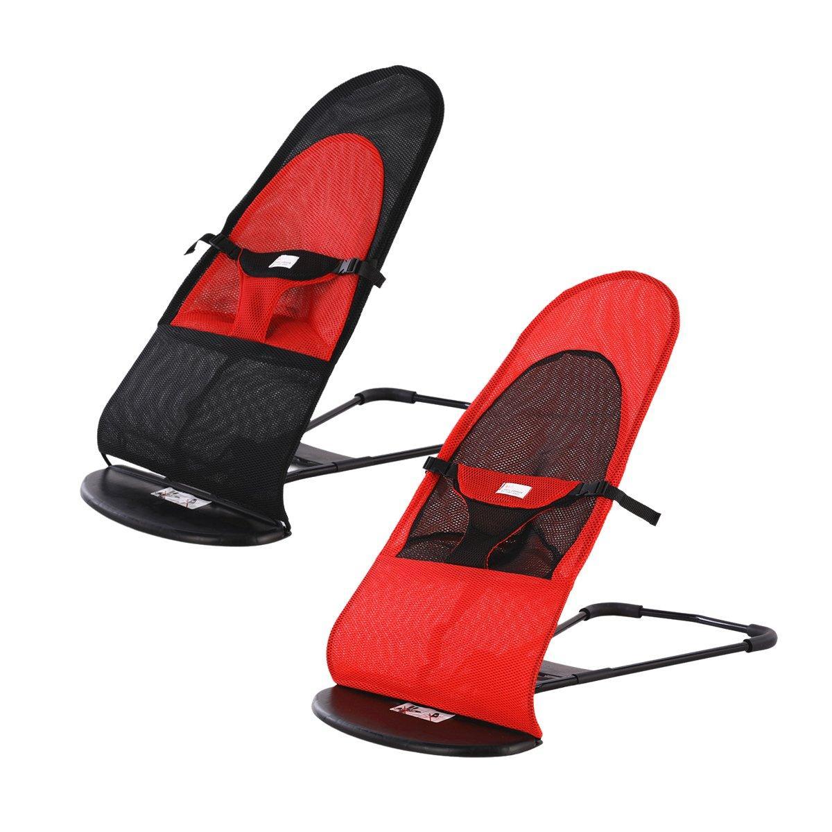 Pet Rocking Chair for Dogs Cats - Foldable, Ergonomic, 78x39x42 cm, Red