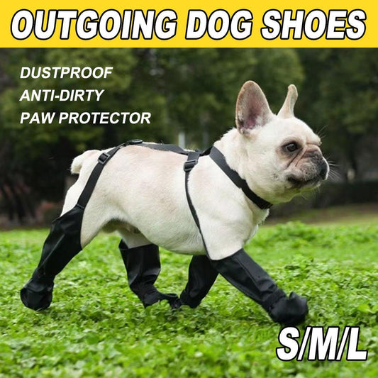 Waterproof Dog Shoes Anti-Slip with Adjustable Suspenders - M
