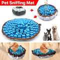 Premium Blue & Brown Pet Snuffle Mat Slow Feeder Puzzle Toy