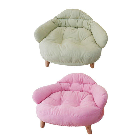 Premium Green Pet Sofa Bed with Washable Cushion & Wooden Legs