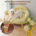 Premium Green Pet Sofa Bed with Washable Cushion & Wooden Legs
