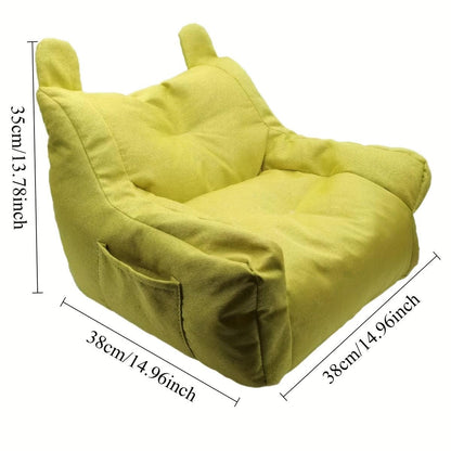 Bear-Shaped Pet Sofa Chair for Small Dogs - Comfortable Seat - White