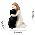 Premium Yellow Girl Hugging Dog Resin Figurine Home Decoration Gift