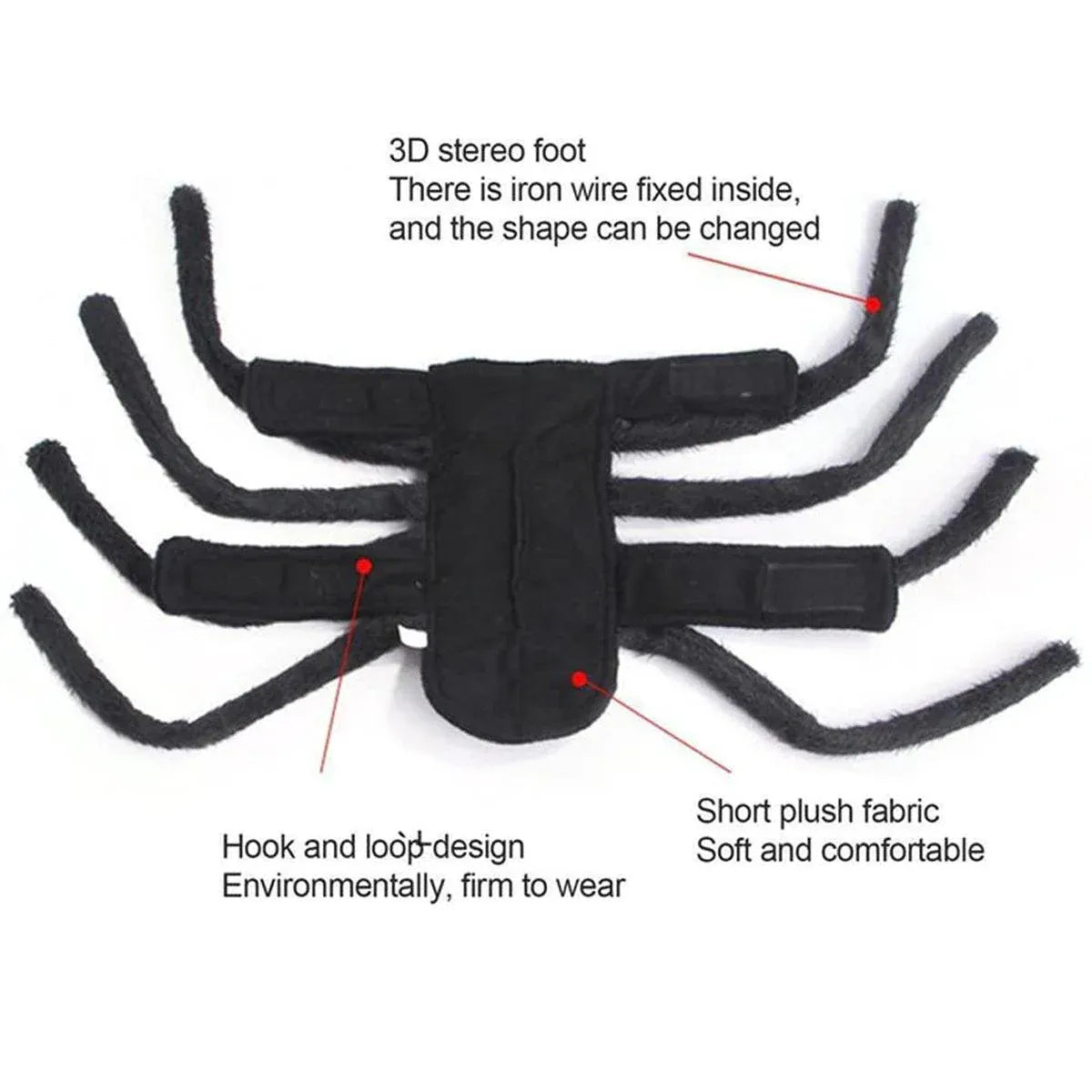 Premium Pet Spider Halloween Costume - Black L