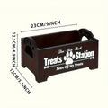 Wood Dog Treat Storage Box 23x12.5x13 cm with Paw Print Design - White - SuperSaverAU - view 3