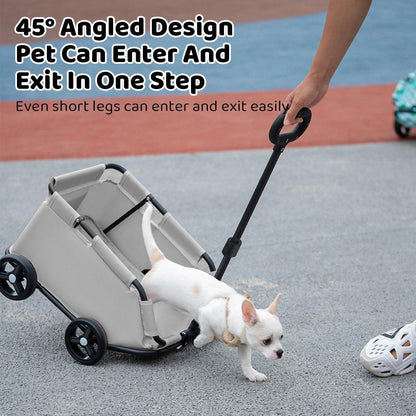 Black Foldable Pet Stroller for Dogs and Cats - Travel Carrier