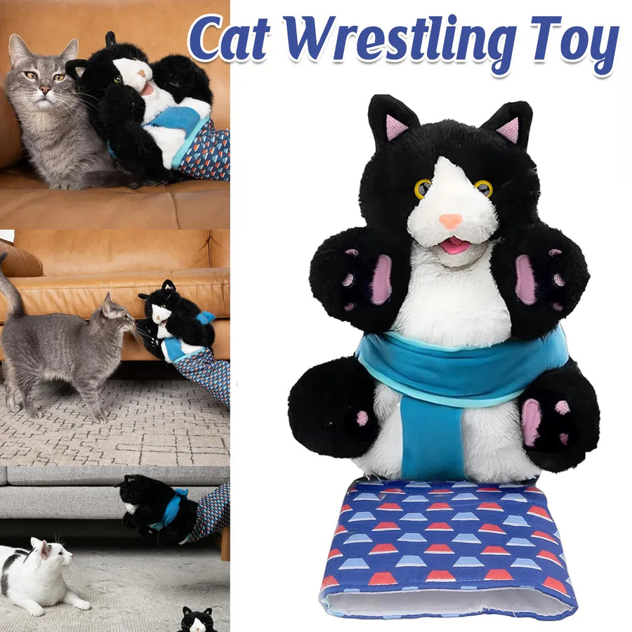 Premium Wrestler Cat Interactive Hand Puppet Toy - 20 x 50cm