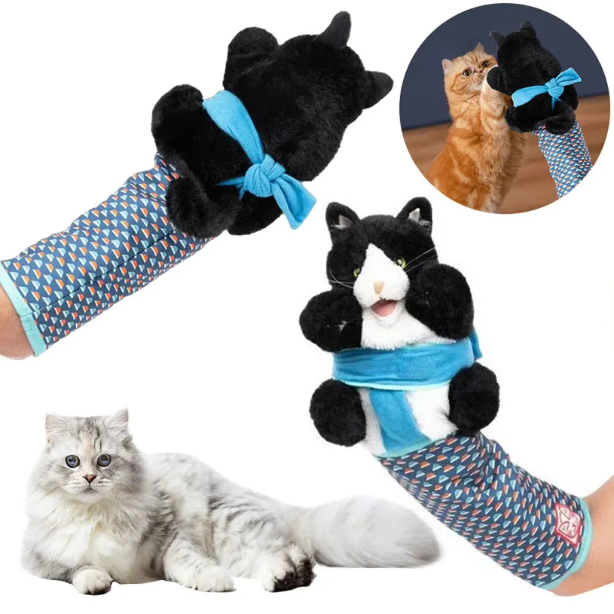 Premium Wrestler Cat Interactive Hand Puppet Toy - 20 x 50cm