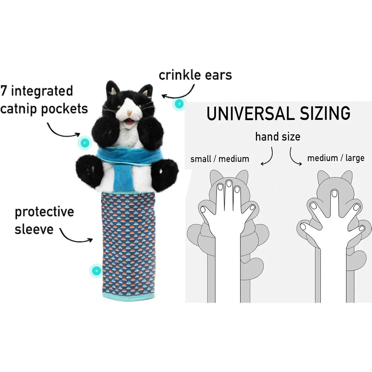 Premium Wrestler Cat Interactive Hand Puppet Toy - 20 x 50cm