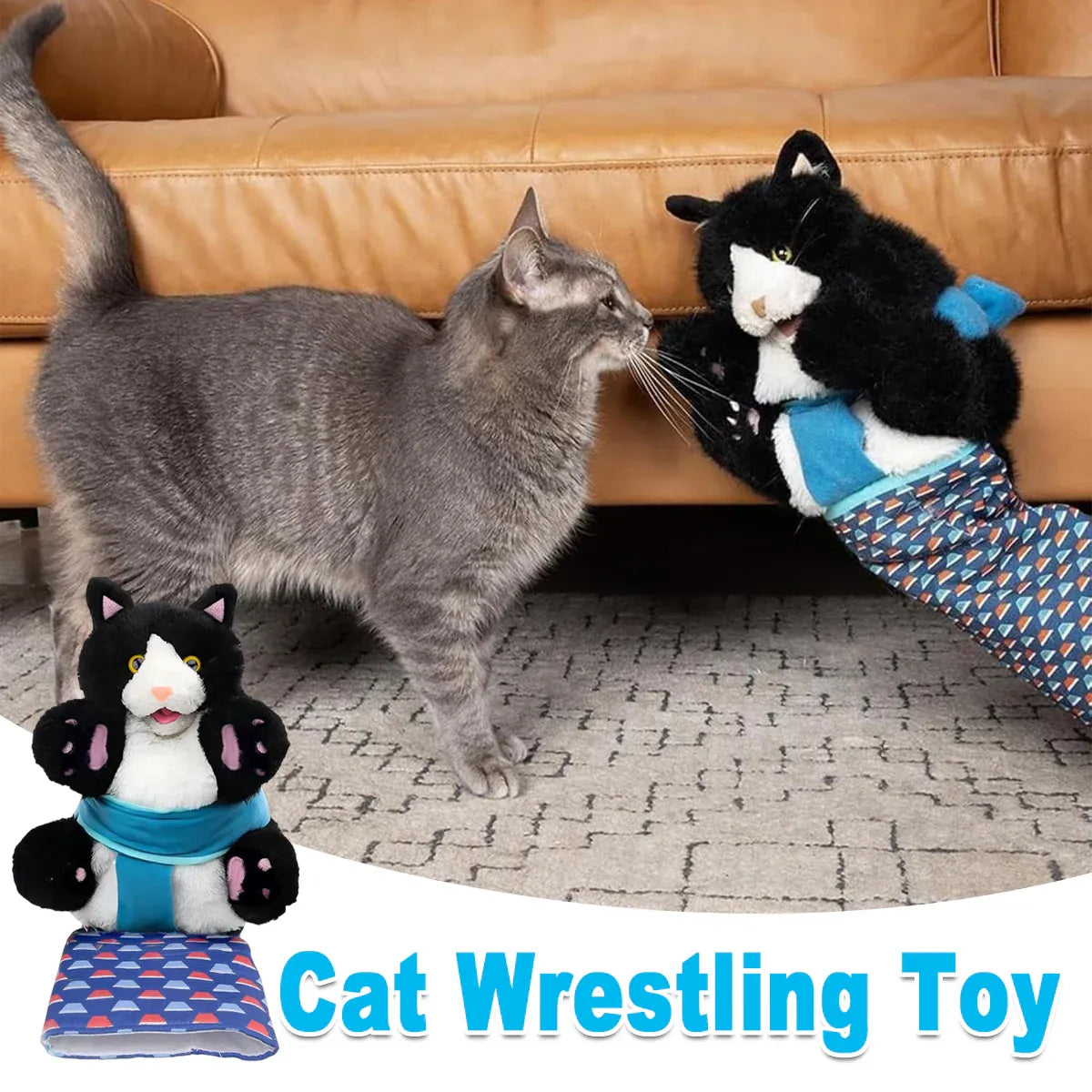 Premium Wrestler Cat Interactive Hand Puppet Toy - 20 x 50cm