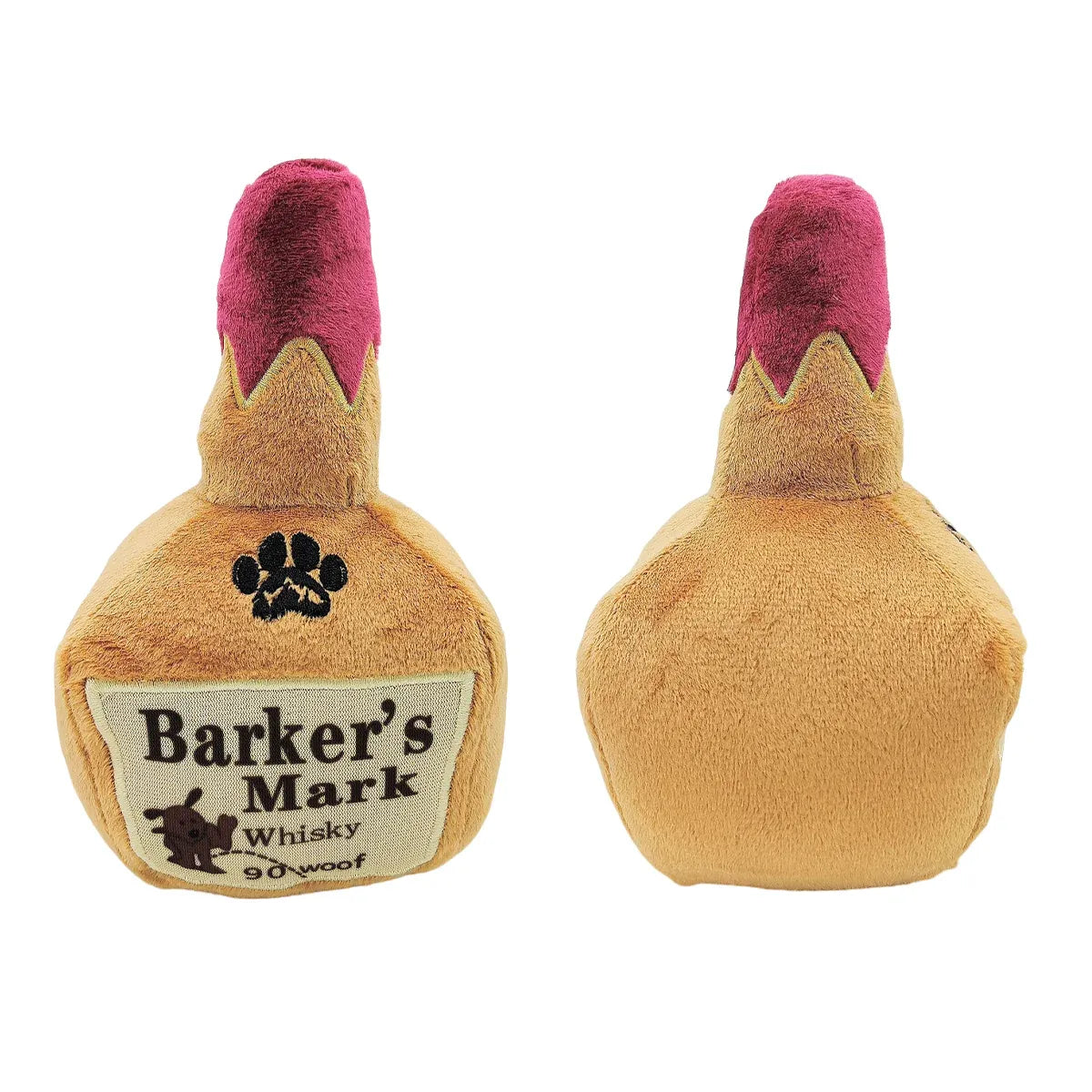 Premium Plush Wine Bottle Squeaky Dog Toy