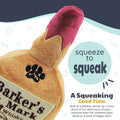 Premium Plush Wine Bottle Squeaky Dog Toy