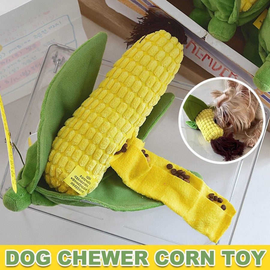 Premium Simulation Corn Dog Chew Toy with Slow Feeding Pocket