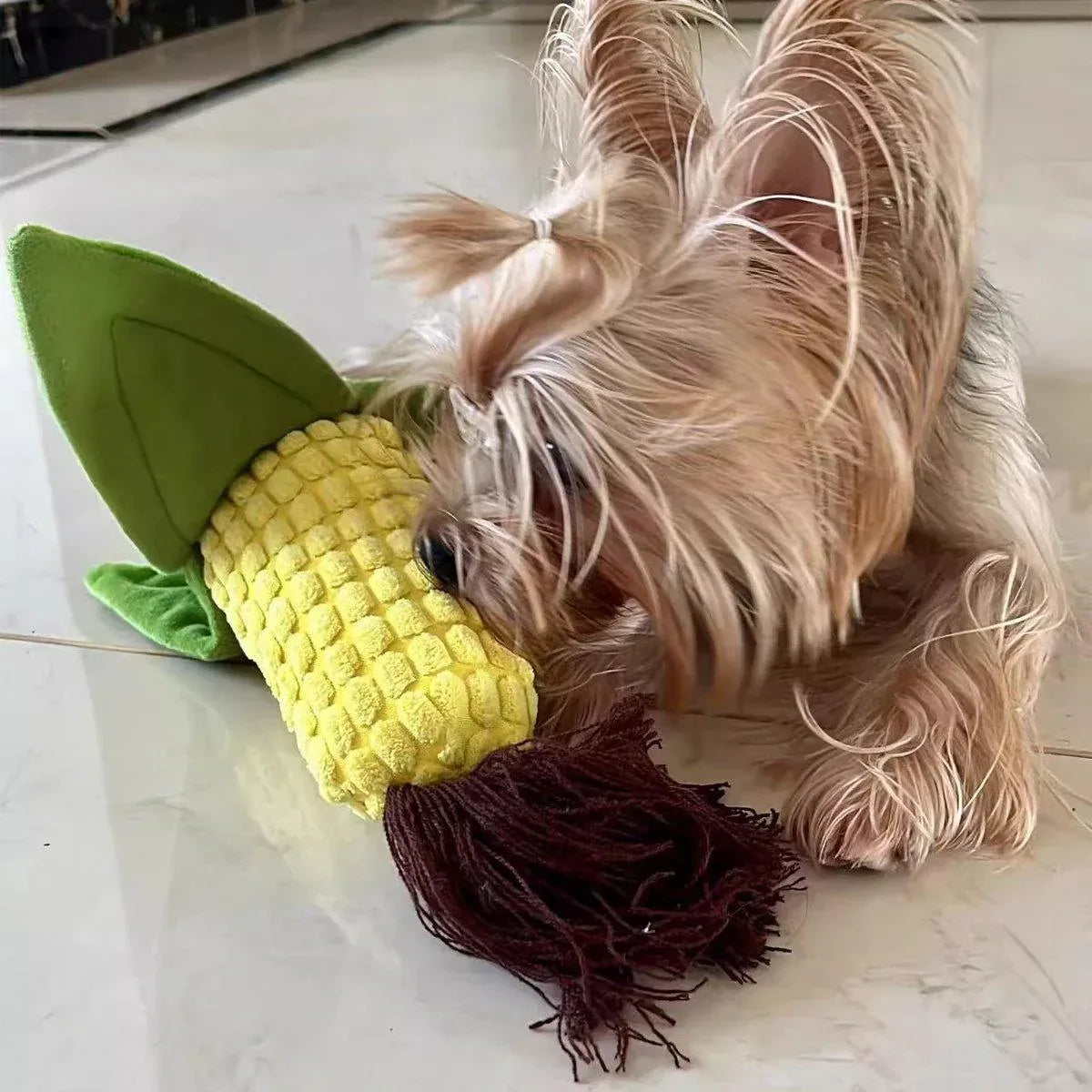 Premium Simulation Corn Dog Chew Toy with Slow Feeding Pocket