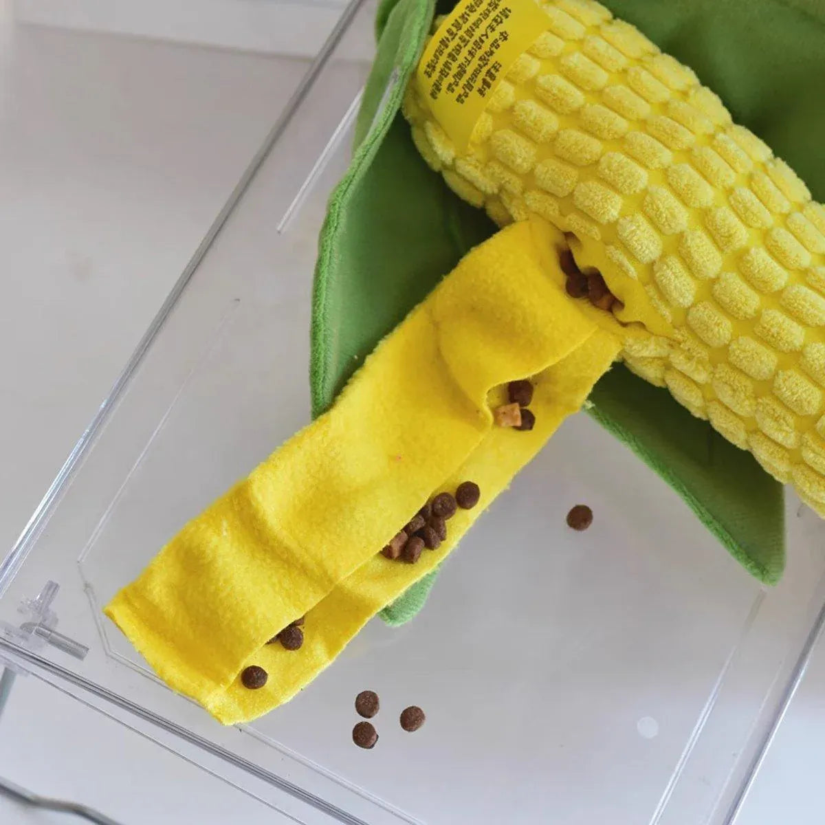 Premium Simulation Corn Dog Chew Toy with Slow Feeding Pocket