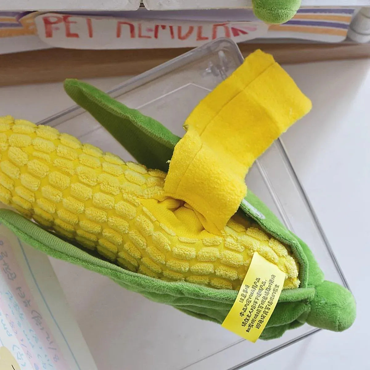 Premium Simulation Corn Dog Chew Toy with Slow Feeding Pocket