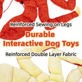 Premium Red Plush Crab Dog Toy with Reinforced Fabric