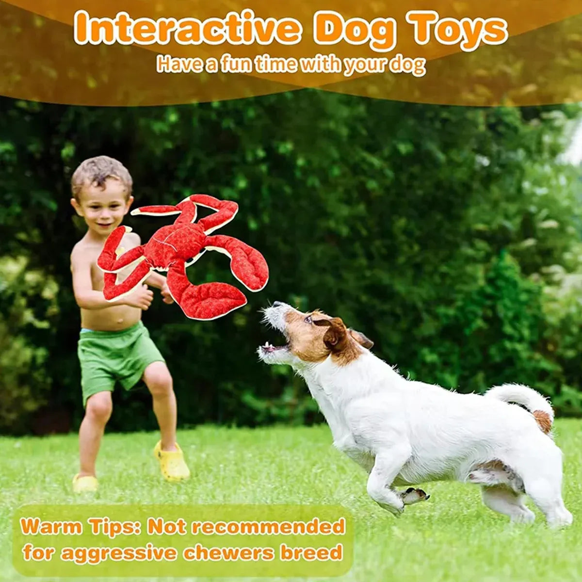 Premium Red Plush Crab Dog Toy with Reinforced Fabric