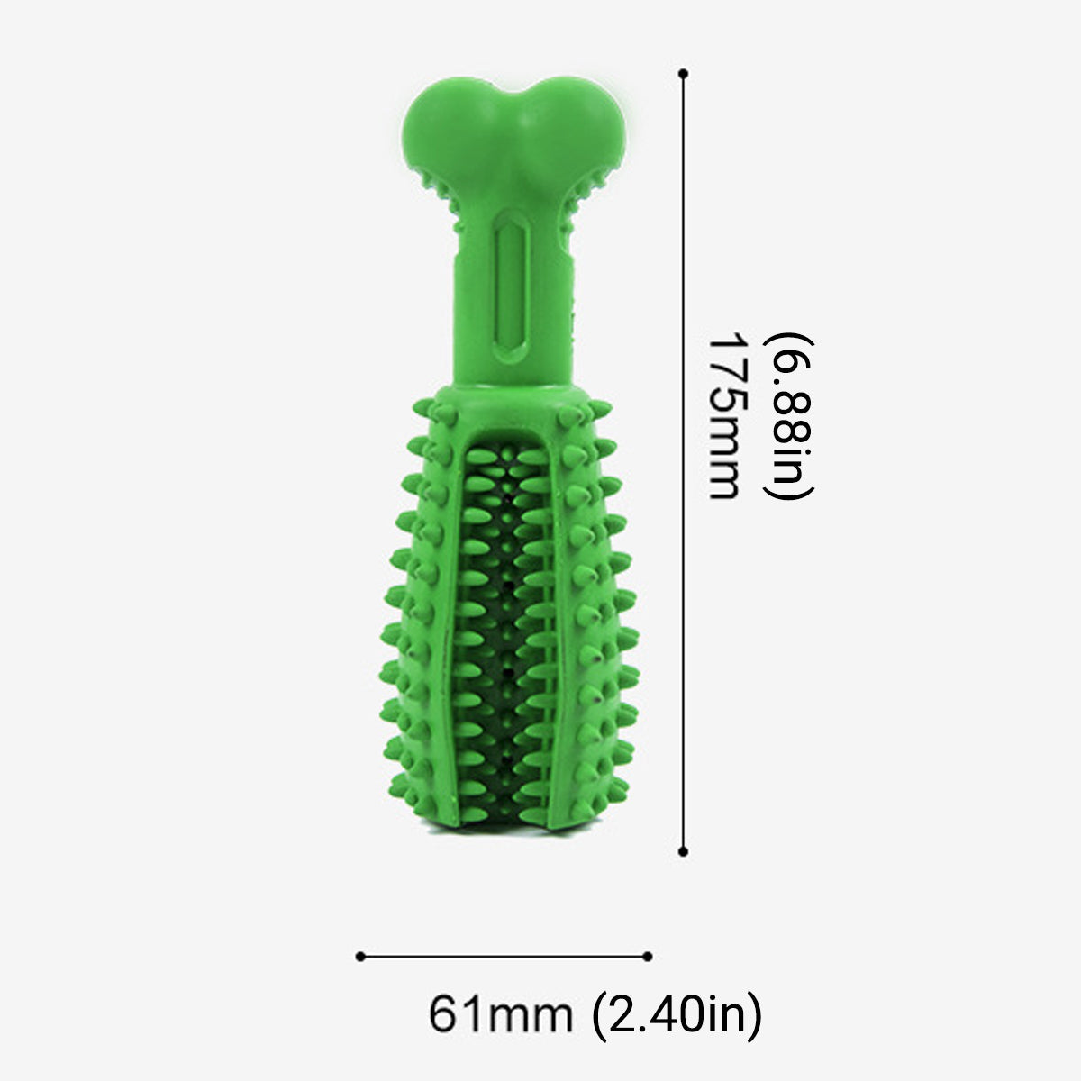 Premium Green Dog Chew Teething Toy with Treat-Dispensing Centre