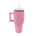 Plush Dog Toy Cup Shape 35cm for Large Breeds - Soft Pink Chew Toy - SuperSaverAU - view 2