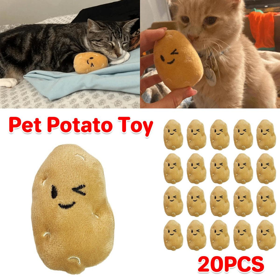 20PCS Handmade Squeaky Plush Potato Doll Toys for Dogs & Cats, 8.5cm - SuperSaverAU - view 1