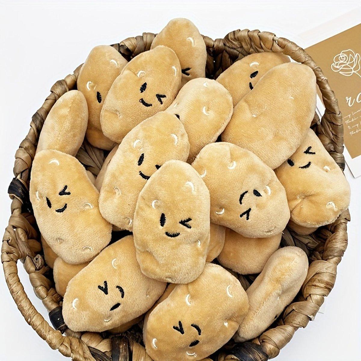 20PCS Handmade Squeaky Plush Potato Doll Toys for Dogs & Cats, 8.5cm - SuperSaverAU - view 4