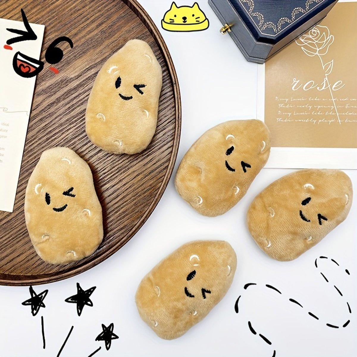 20PCS Handmade Squeaky Plush Potato Doll Toys for Dogs & Cats, 8.5cm - SuperSaverAU - view 5