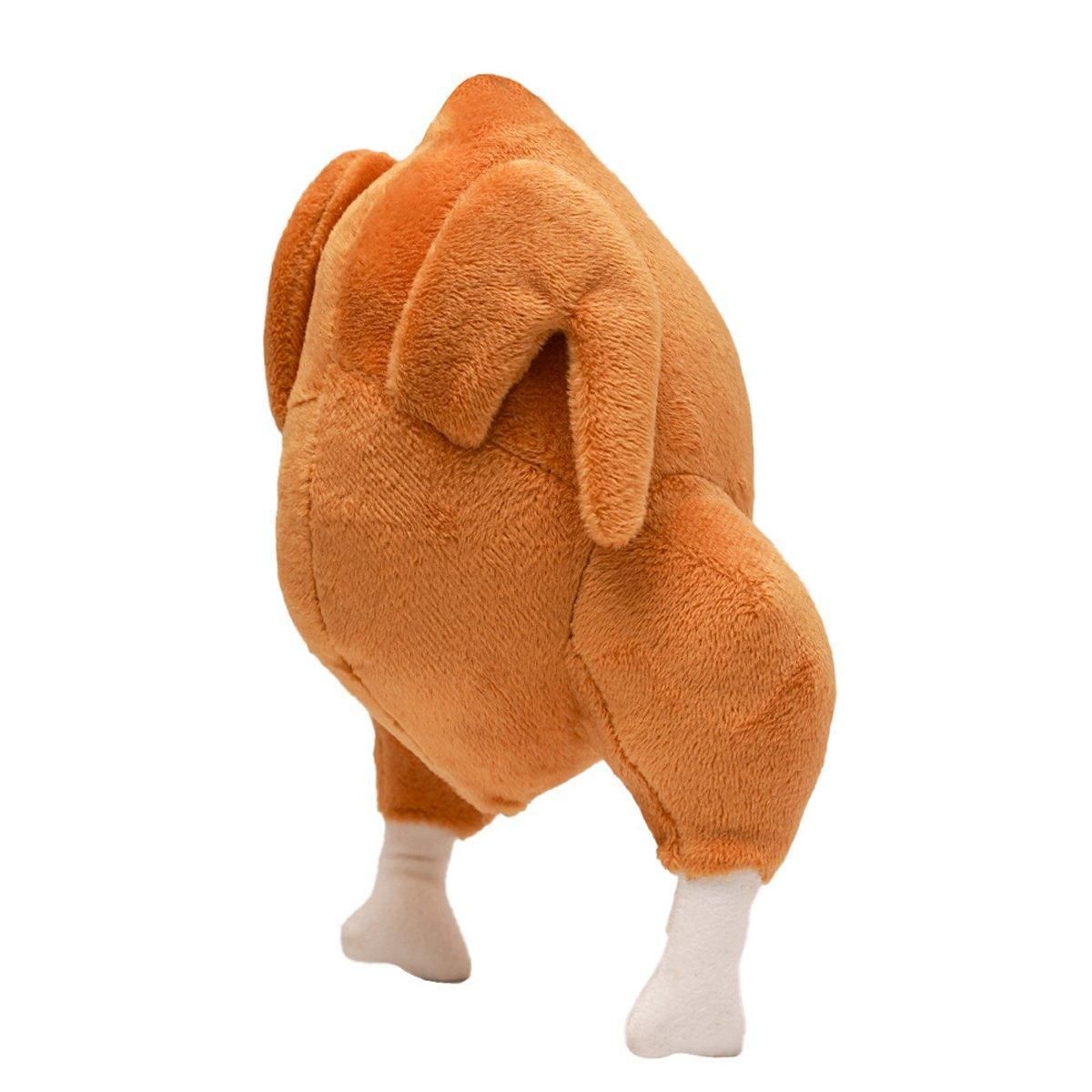 Premium Plush Roast Chicken Squeaky Dog Toy for Interactive Play