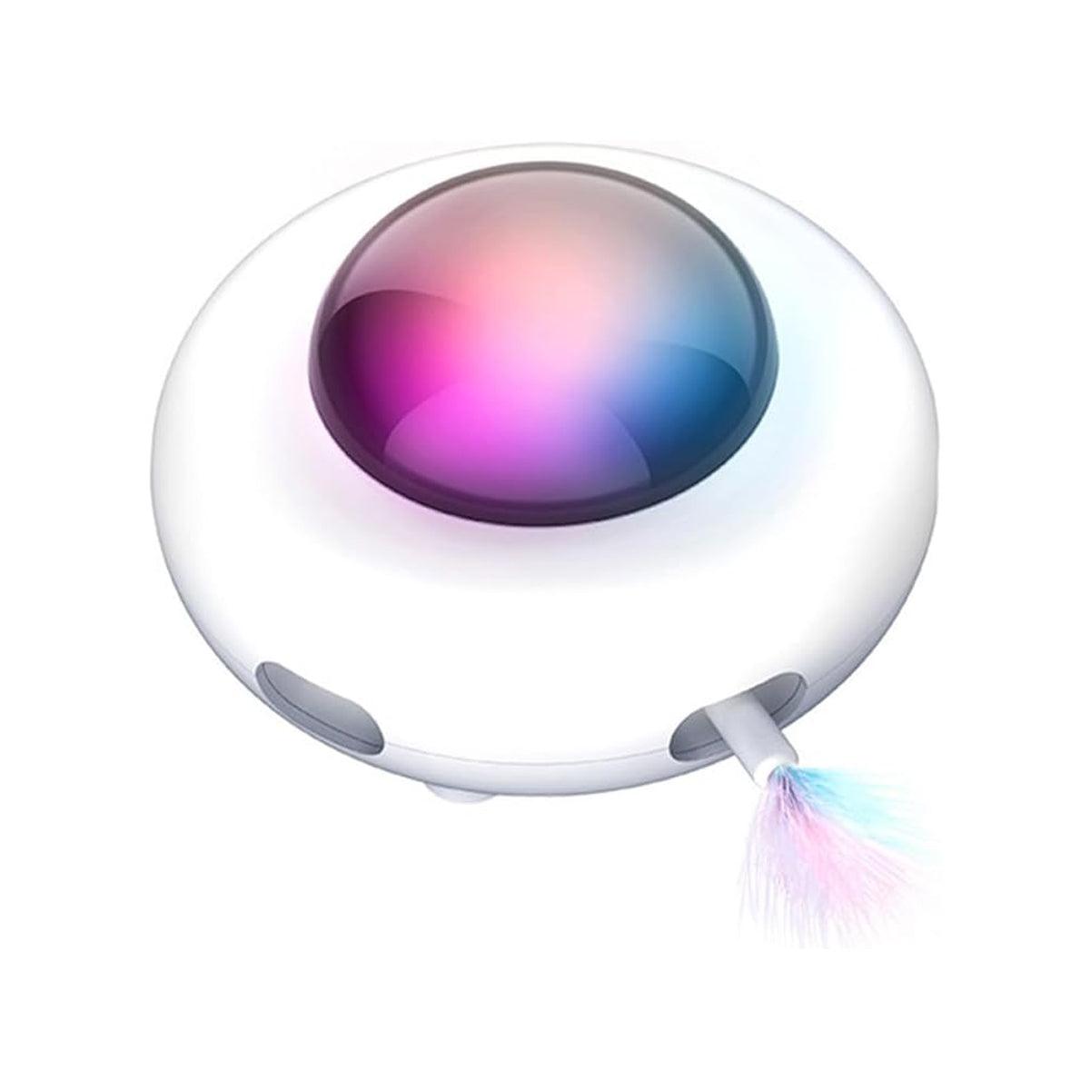 UFO Cat Toy Interactive Teaser, 156mm x 92mm, USB Charging, Adjustable Speeds