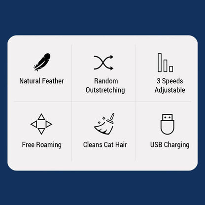 UFO Cat Toy Interactive Teaser, 156mm x 92mm, USB Charging, Adjustable Speeds