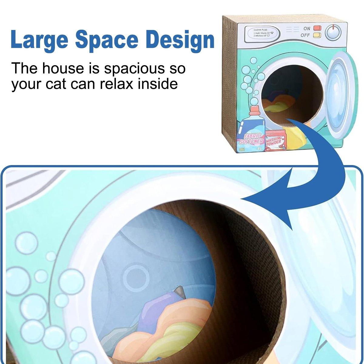 Durable Cat House & Scratching Board, 16.92 x 11.81 x 17.32 inches, Eco-Friendly Design