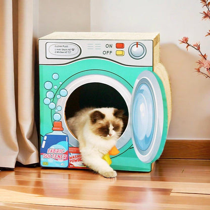 Durable Cat House & Scratching Board, 16.92 x 11.81 x 17.32 inches, Eco-Friendly Design