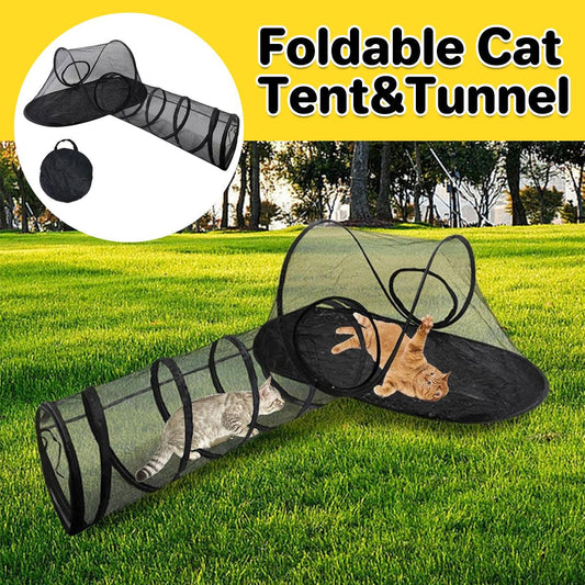 Foldable Outdoor Pet Tent & Tunnel Set, 120x64x51 cm, Portable, Durable Mesh