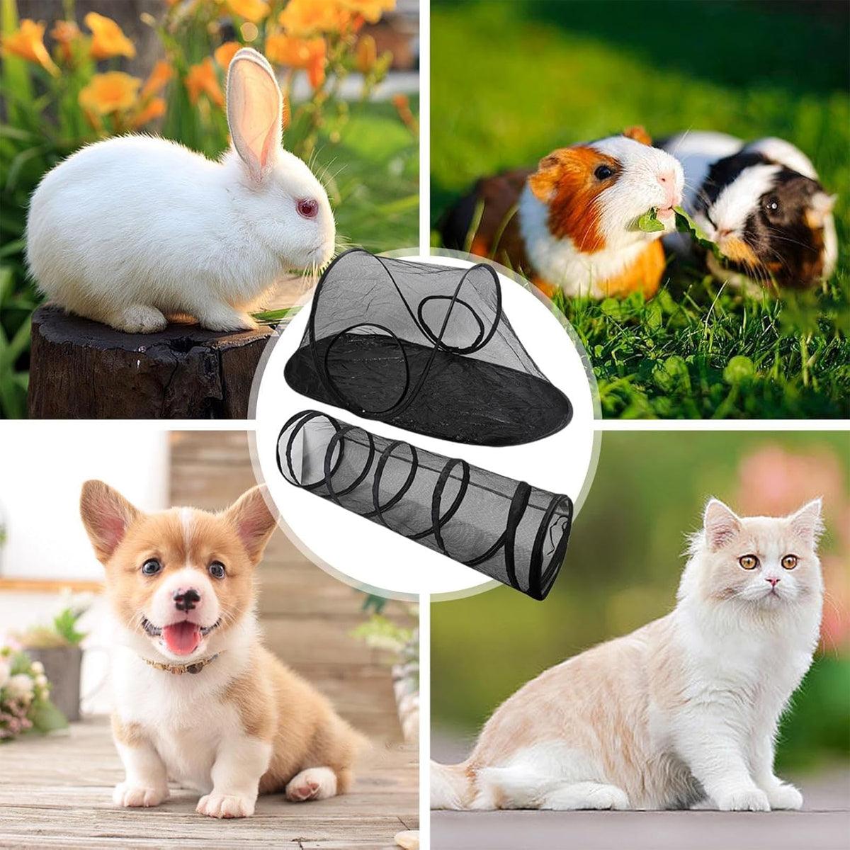 Foldable Outdoor Pet Tent & Tunnel Set, 120x64x51 cm, Portable, Durable Mesh