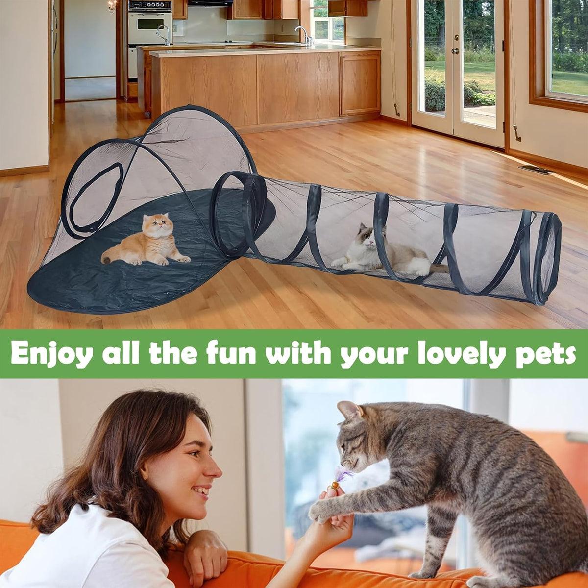 Foldable Outdoor Pet Tent & Tunnel Set, 120x64x51 cm, Portable, Durable Mesh - SuperSaverAU - view 5