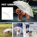 Premium Transparent Pet Umbrella with Built-In Leash - 30 Inch