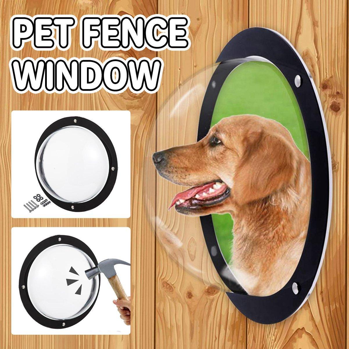 Premium Dog Porthole Fence Window Clear Acrylic Peek View - 28cm