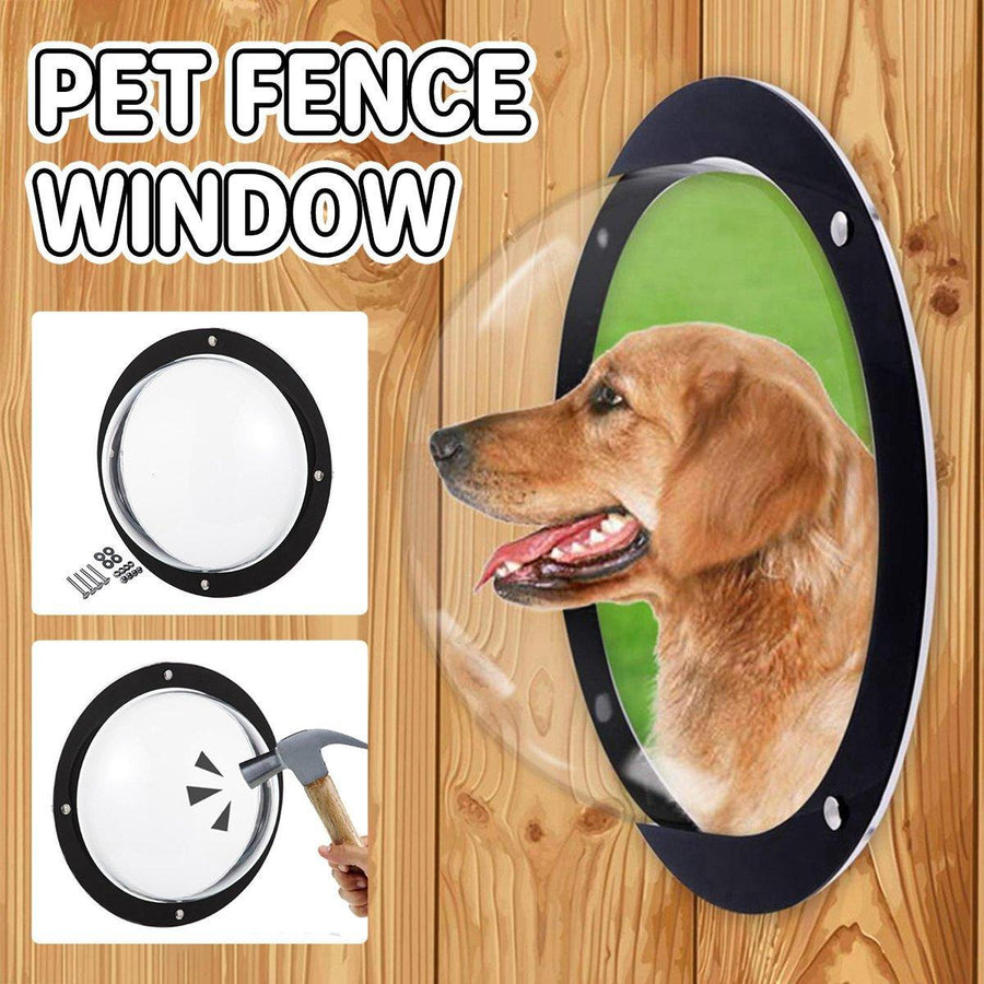 Premium Dog Porthole Fence Window Clear Acrylic Peek View - 28cm