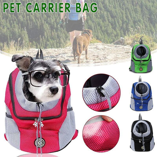 V528 Pet Backpack Carrier L Size for Dogs & Cats - Black, Breathable Mesh
