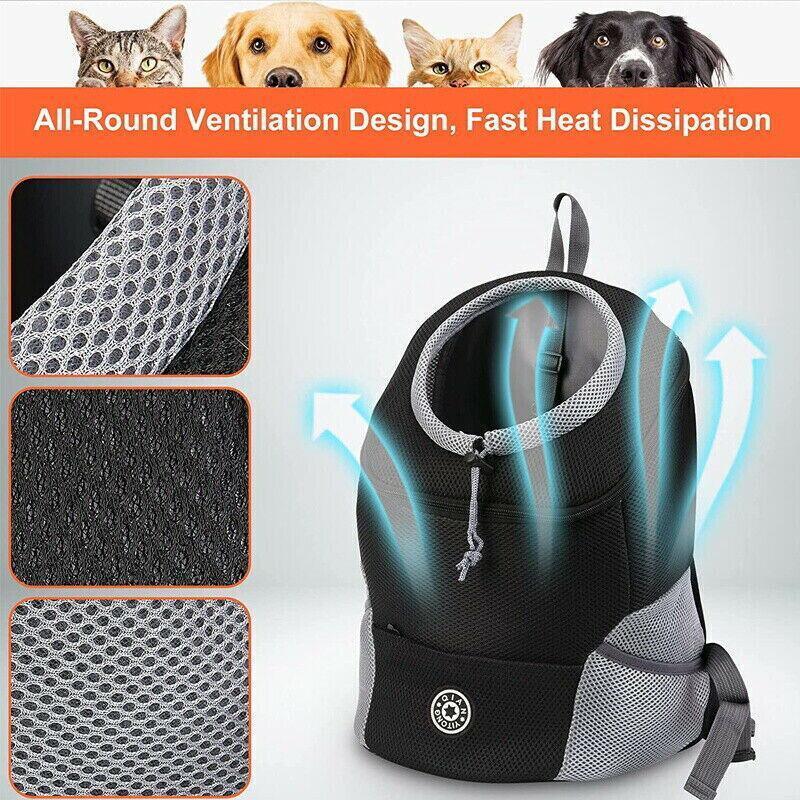 Pet Carrier Backpack - S Size, Portable Shoulder Bag for Dogs & Cats - Black